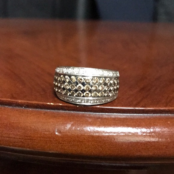 LeVian Chocolate and White Diamond Band Ring 2 ctw. White gold. Discontinued
